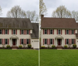 New shingle roof installed on a Sparta, MI home by Grand Rapids Roofers, before and after comparison